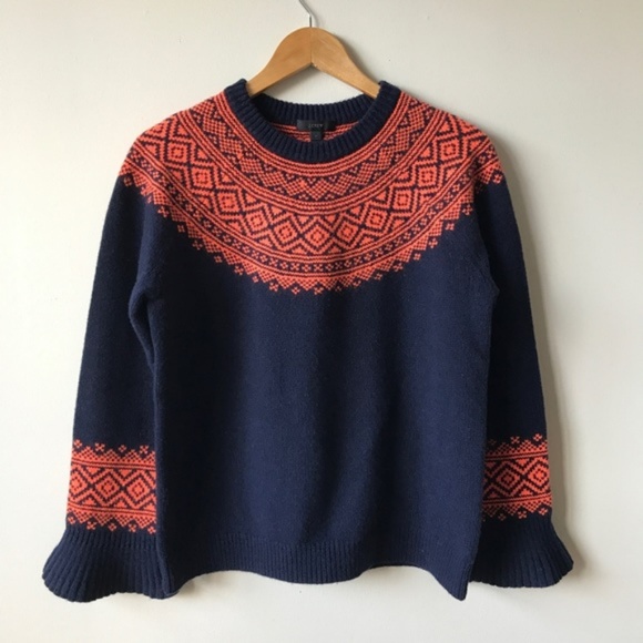 J. Crew Navy and Orange Sweater - Picture 6 of 7